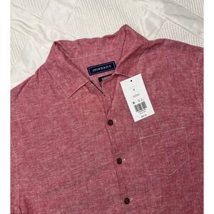 Crown & Ivy‎ Mens Rose Rouge Short Sleeve Button Up Classic Fit Shirt